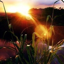 Схема вышивки «закат на реке»