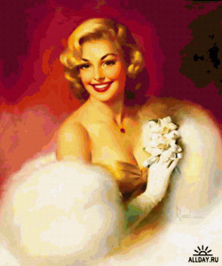 Портрет девушки с камеями - винтаж, цветы, девушки, портрет - предпросмотр