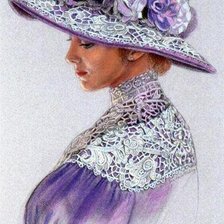 Схема вышивки «Девушка в шляпе»