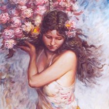 Схема вышивки «девушка с розами»