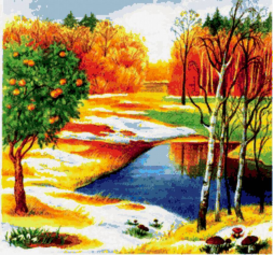 пейзаж - деревья, вода, весна, природа, пейзаж - предпросмотр