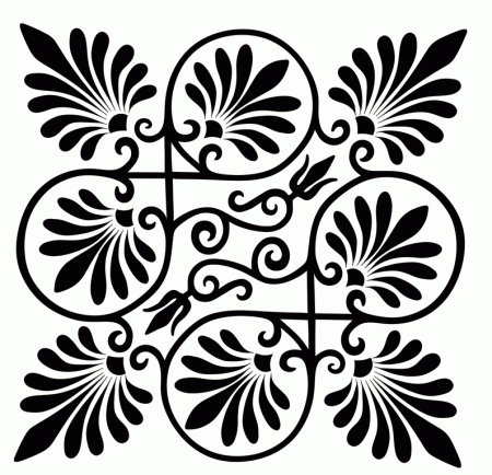 простой узор для подушки - подушка, цветы, монохром, черно-белое, орнамент, узор - оригинал