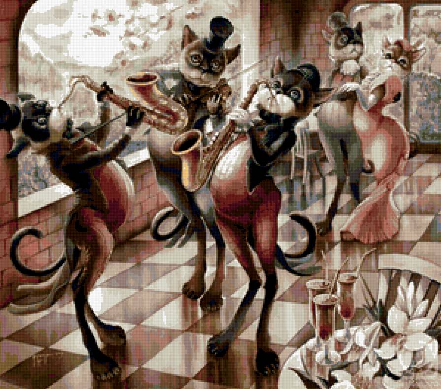 Коты художницы Н. Соколовой - картины, коты - предпросмотр