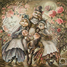 Схема вышивки «Коты художницы Н. Соколовой»