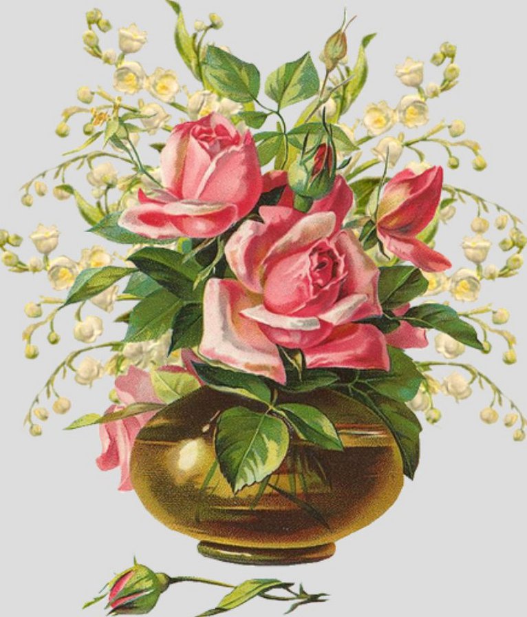 розы в вазе - оригинал