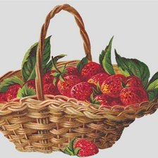 Схема вышивки «клубника в корзине»