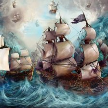 Схема вышивки «корабль»