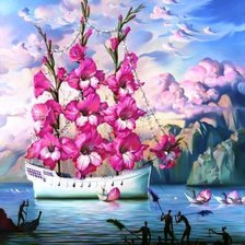 Схема вышивки «корабль»