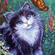 Схема вышивки «кошка»