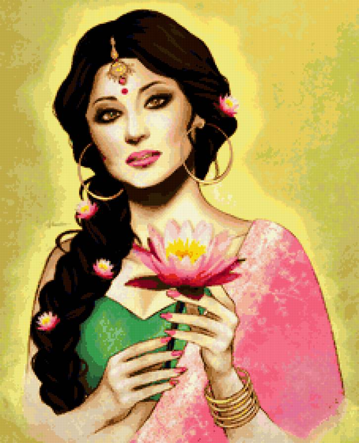 девушка - индианка, индия, женщина, восток, образ - предпросмотр