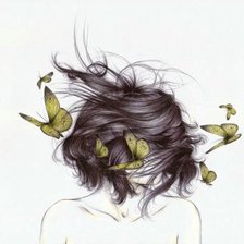 Схема вышивки «Девушка с бабочками»