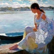 Схема вышивки «Девушка»