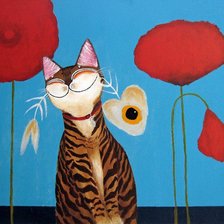 Схема вышивки «кошачья радость»