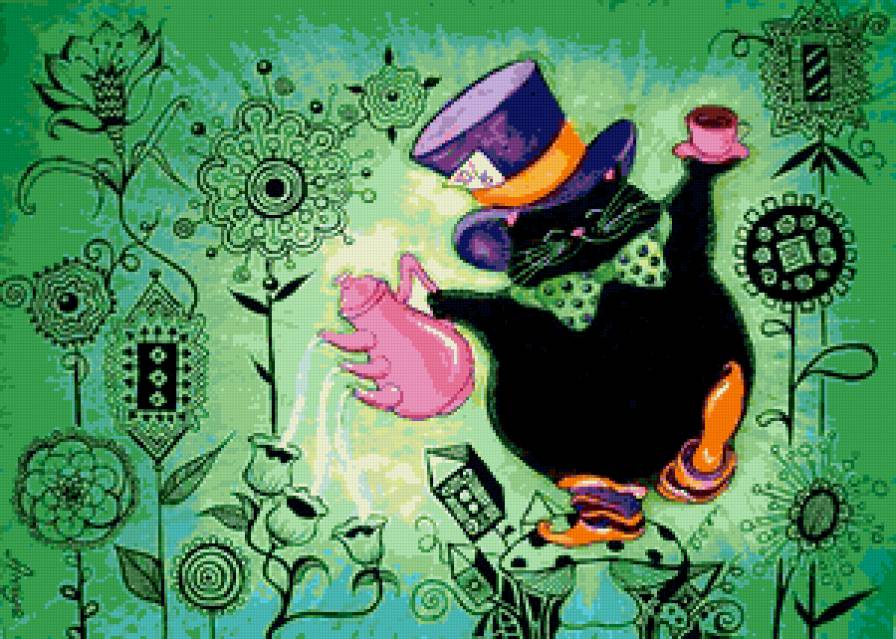 Чаепитие - кот - предпросмотр