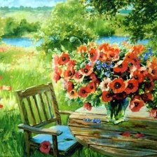 Схема вышивки «Маки»