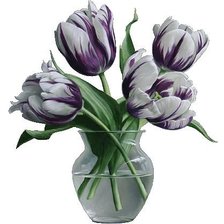 Схема вышивки «тюльпаны в вазе»