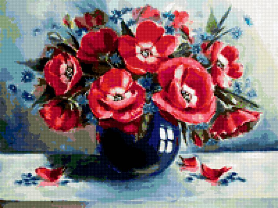 Маки 2 - натюрморт, букет, цветы - предпросмотр