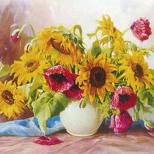 Схема вышивки «подсолнухи»