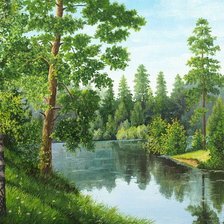 Схема вышивки «Летний лес»