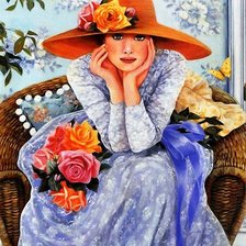 Схема вышивки «Женский портрет»