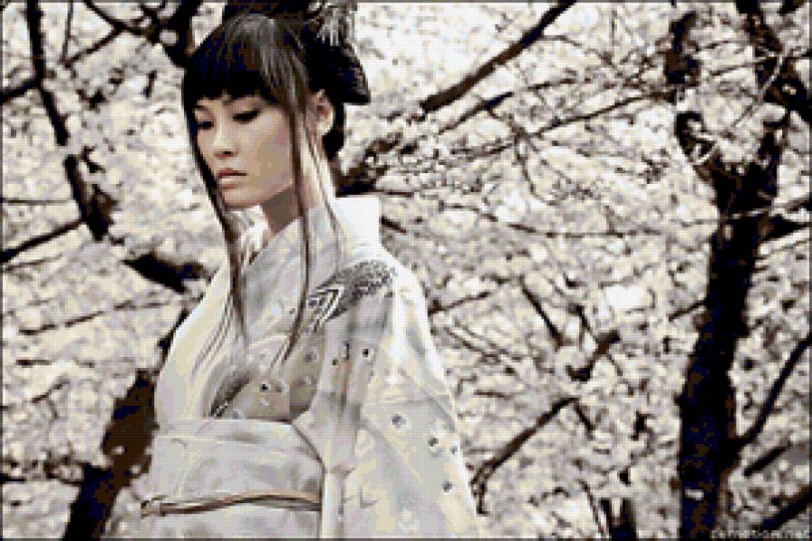 Прогулка по цветущему саду. - восток, япония, девушки - предпросмотр