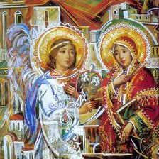 Схема вышивки «Божья матерь-благая весть»