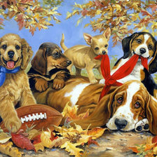 Схема вышивки «щенки»