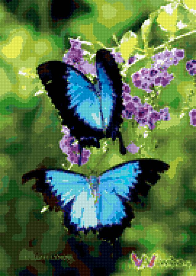 серия "бабочки" - бабочка, цветы - предпросмотр