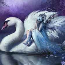 Схема вышивки «Дева и лебедь»