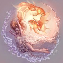 Схема вышивки «золотые рыбки»