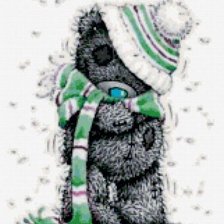 Схема вышивки «Мишка тедди шарфик зеленый»