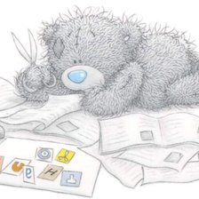 Схема вышивки «Мишка тедди с книжками»