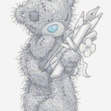 Мишка тедди с карандашами