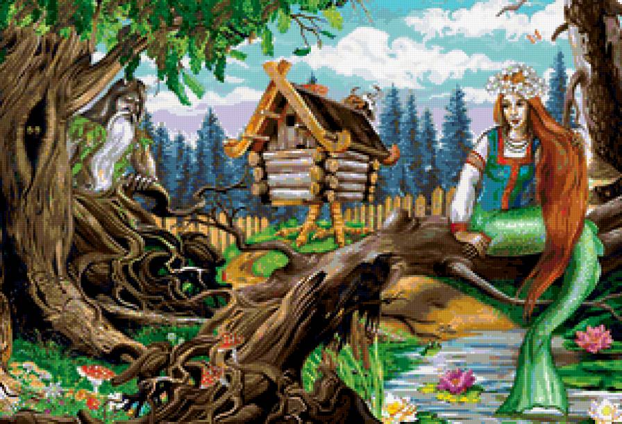 Сказка - избушка, русалка, кащей - предпросмотр