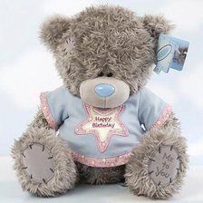 Схема вышивки «Мишка тедди в голубой футболке»