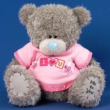 Схема вышивки «Мишка тедди в розовой футболке»