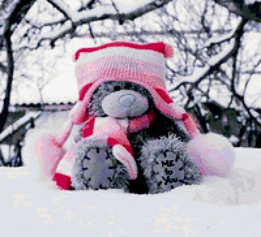 Мишка тедди в розовой шапочке - медведь, мишки, мишка тедди - предпросмотр