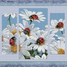 Схема вышивки «полиптих "очаровательные ромашки"»