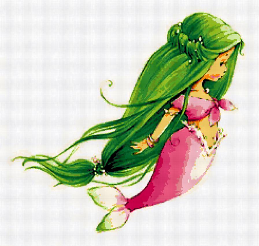 Милая русалочка - русалка, море, портрет, девочка - предпросмотр