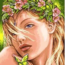 Схема вышивки «девушка с венком»