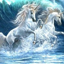 Схема вышивки «пара единорогов»