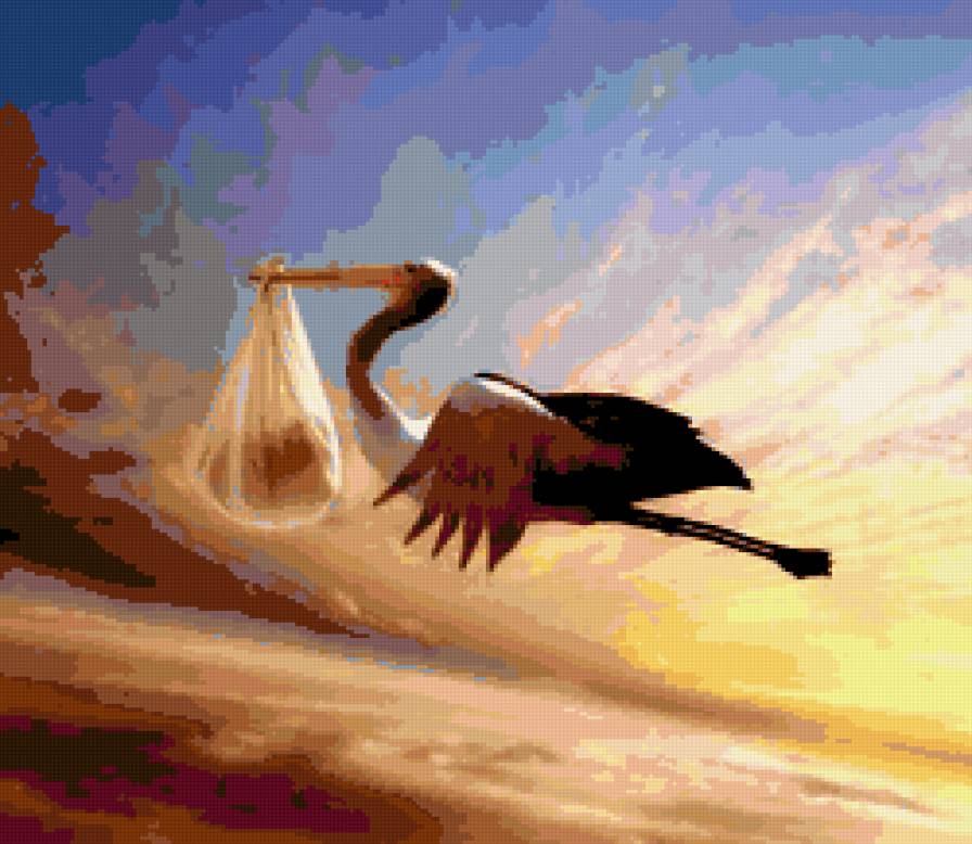 меня принес аист - птицы, дети, аист - предпросмотр