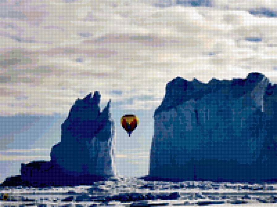 воздушный шар - воздушный шар, зима - предпросмотр