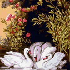 Схема вышивки «три лебедя»