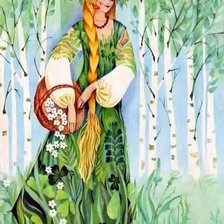 Схема вышивки «Девушка весна»