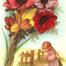 Схема вышивки «Цветы и детки»