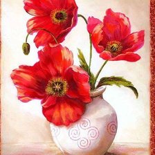 Схема вышивки «маки в вазе»