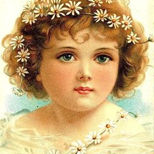 Схема вышивки «девочка и ромашки»