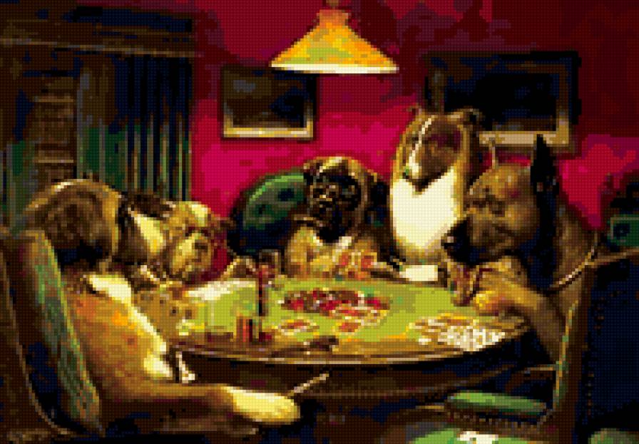 Dogs in poker. - покер, собаки - предпросмотр