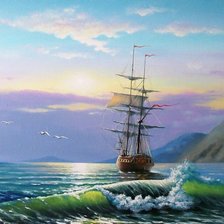 Схема вышивки «морской пейзаж»